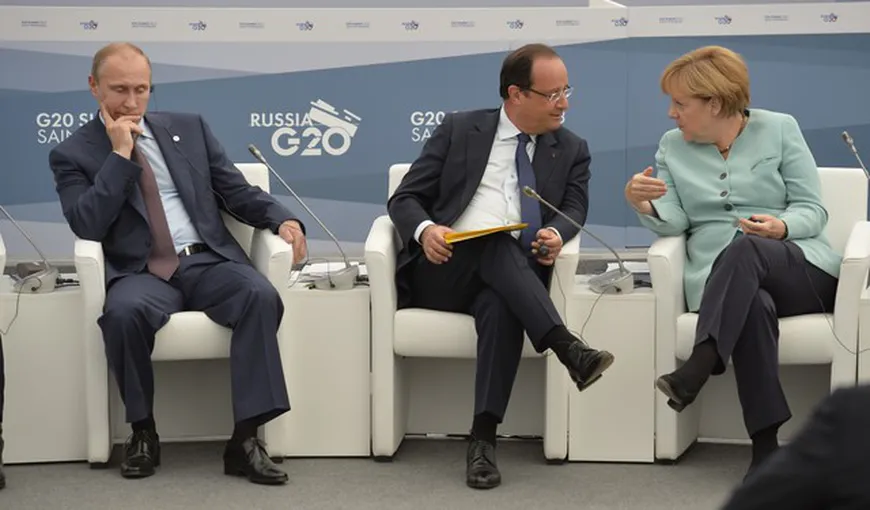Putin, Merkel şi Hollande doresc o revenire cât mai grabnică la regimul de încetare a focului în Ucraina