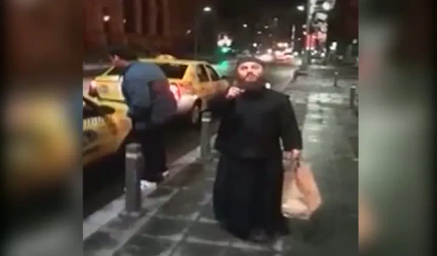 Un preot cherchelit face schimb de sudalme cu taximetriştrii din Bucureşti VIDEO
