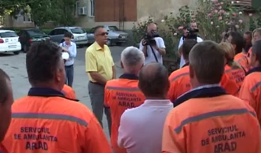Protest cu scandal la serviciul de ambulanţă din Arad VIDEO