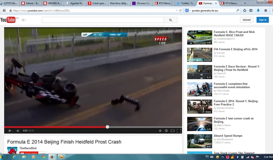 Accident spectaculos în prima cursă de Formula E. Acroşaj teribil între Heidfeld şi fiul lui Alain Prost VIDEO