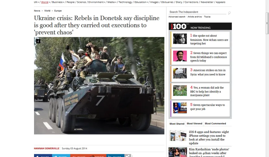 Rebelii proruşi îşi retrag artileria din estul Ucrainei