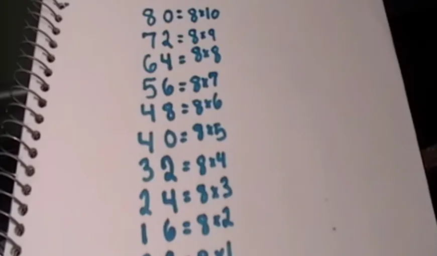 GENIAL: Cum să înveţi tabla înmulţirii cu 8 şi cu 9 în câteva minute VIDEO