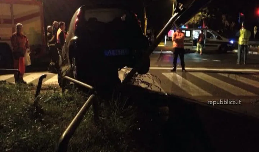 Şofer român beat, accident grav la Roma. A lovit în plin o maşină în care se afla o femeie