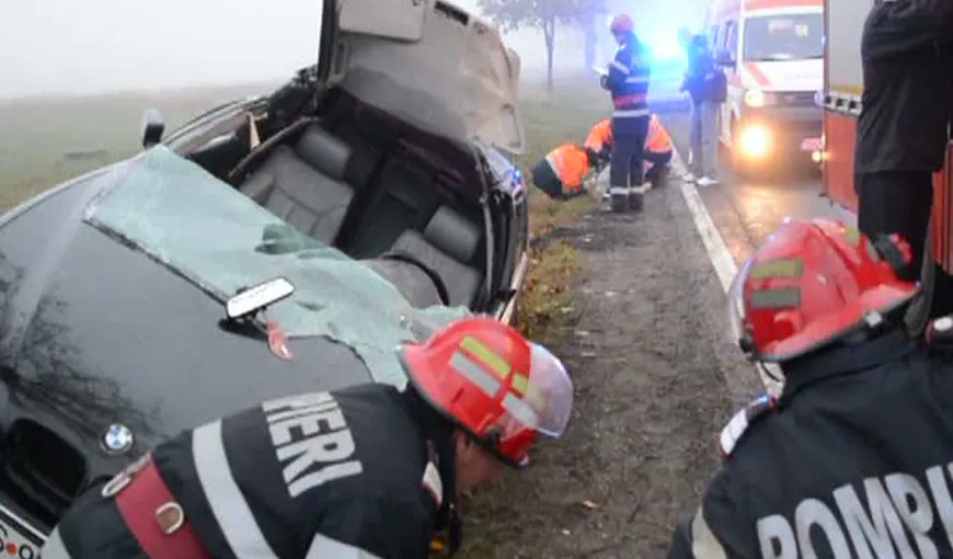 Un şofer a murit după ce o roată desprinsă de la un camion i-a intrat în parbriz VIDEO