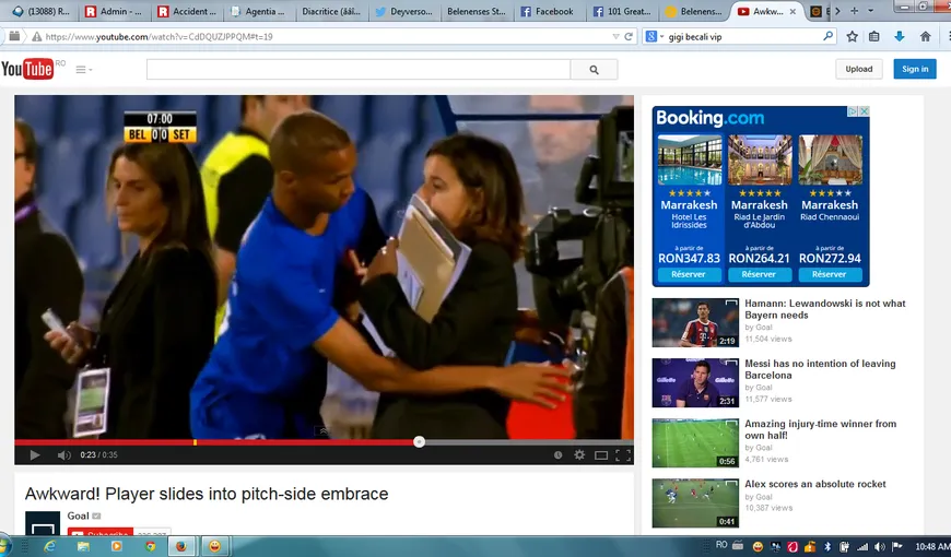 Ultimul lucru la care te-ai aştepta, într-un meci. Un fotbalist îmbrăţişează o prezentatoare tv VIDEO