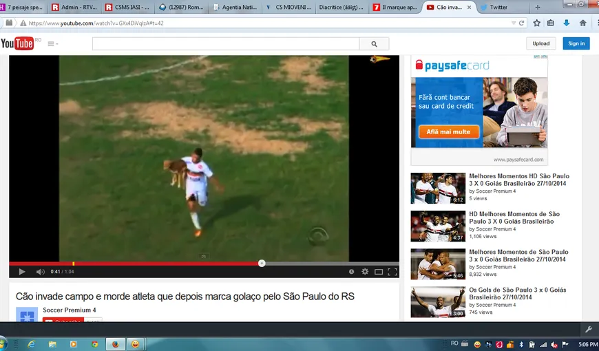 Scenă INCREDIBILĂ în Brazilia. Un fotbalist a marcat după ce a fost MUŞCAT de un câine VIDEO