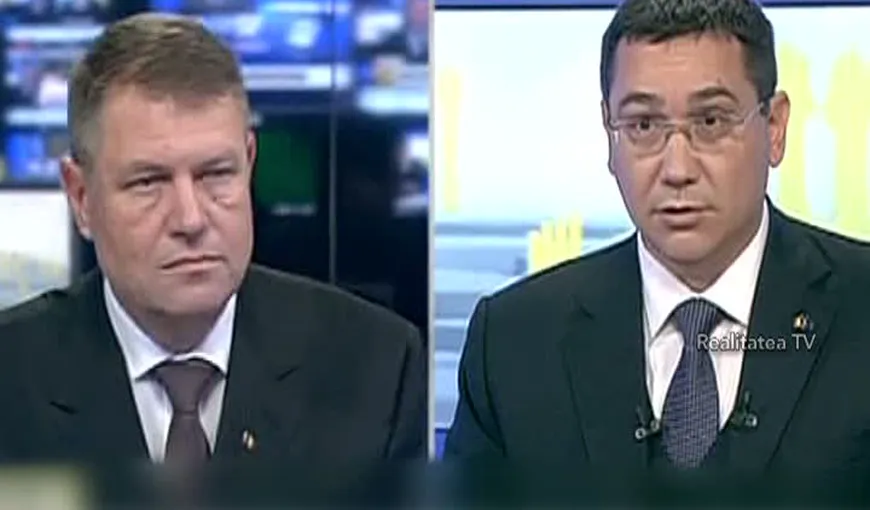 ALEGERI PREZIDENŢIALE 2014. Ponta vs. Iohannis, DUELUL GESTURILOR. Ce au transmis candidaţii în dezbatere
