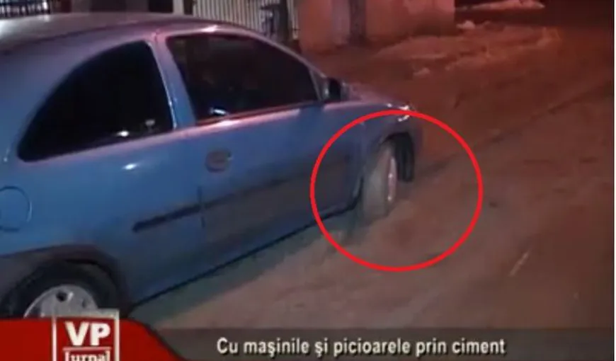 Dorel de Prahova: Au turnat beton pe ploaie şi zeci de maşini au rămas împotmolite VIDEO