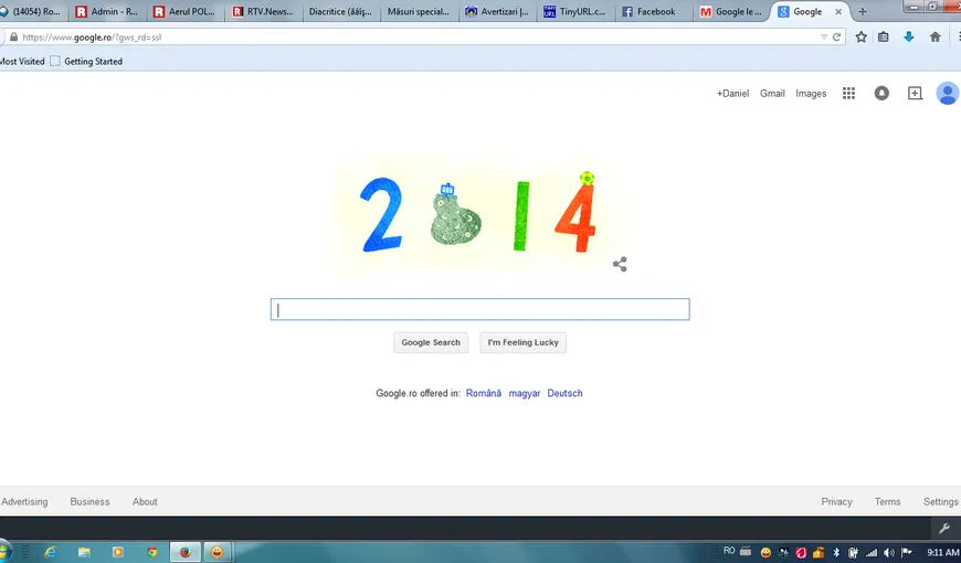SUBIECTE POPULARE 2014: „An Nou Fericit”, urarea Google în ajun de 2015