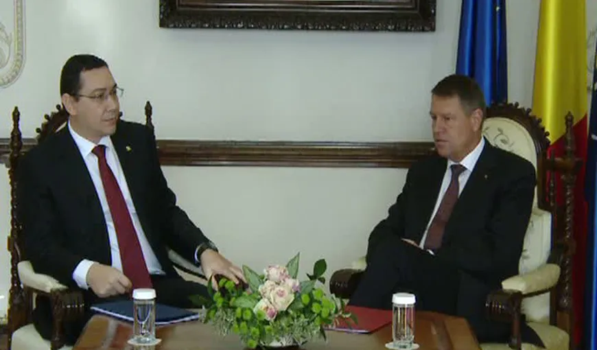 Klaus Iohannis s-a întâlnit cu Victor Ponta. IMAGINI de la întrevedere. Ce au discutat cei doi