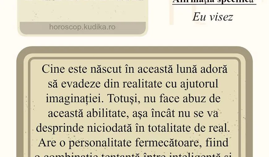 Spune-mi în ce lună te-ai născut, ca să-ţi spun ce fel de om eşti