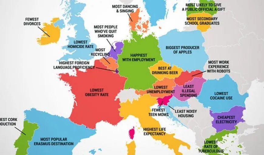 Harta neconformistă a Europei: Ce nu găseşti în România. Ce „virtuţi” au alte ţări din UE