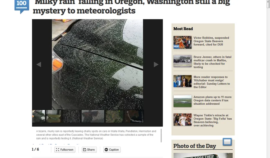 Mister în SUA: Nori de praf alb au acoperit statele Washington şi Oregon VIDEO
