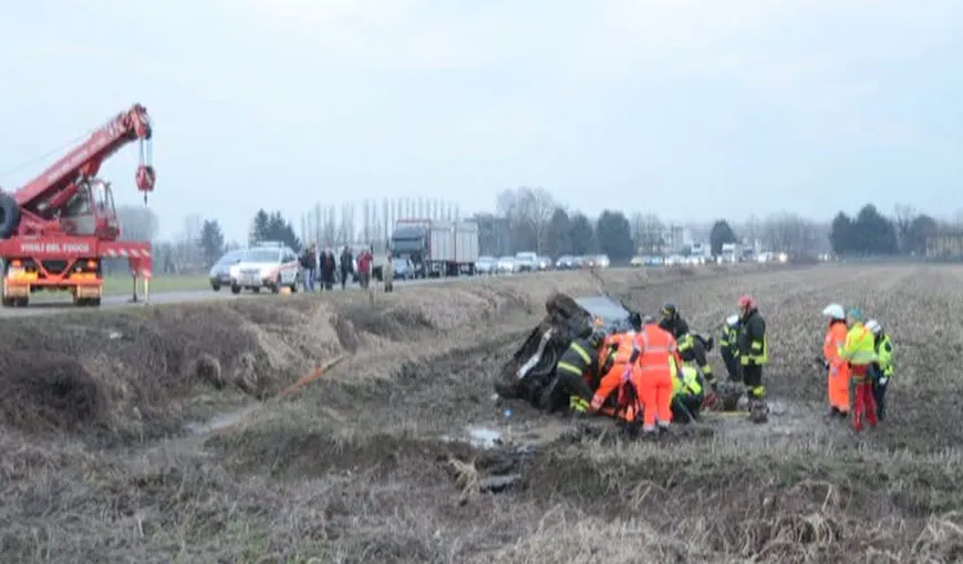 Patru români, morţi într-un teribil accident lângă Milano VIDEO
