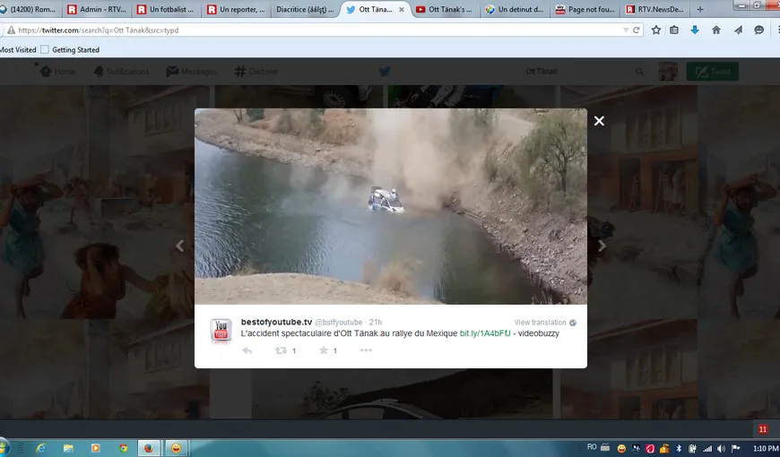 Accident spectaculos la Raliul Mexicului. O maşină a plonjat în apele unui lac VIDEO