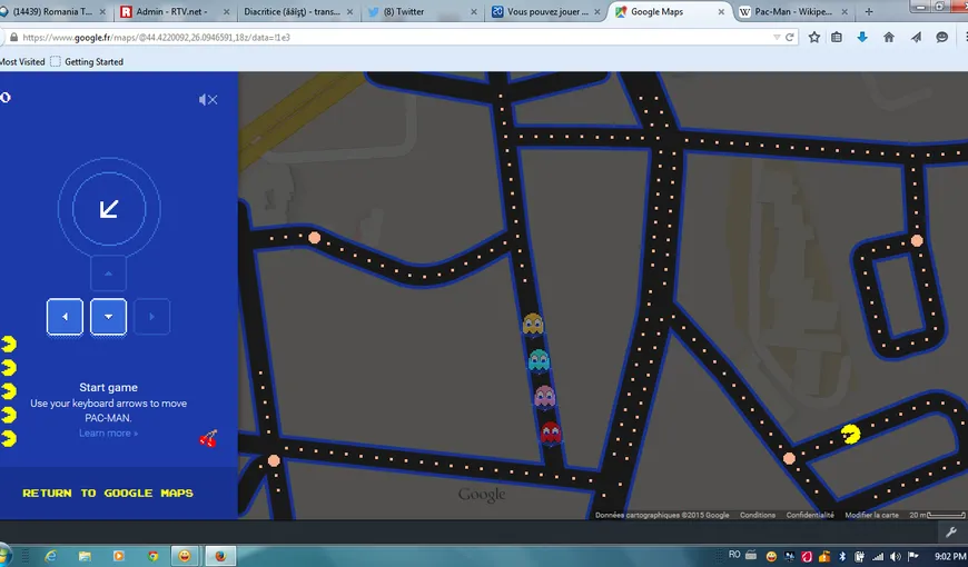 Pac Man poate fi jucat pe Google Maps. Fugi de „fantome” pe străzile din oraşul tău