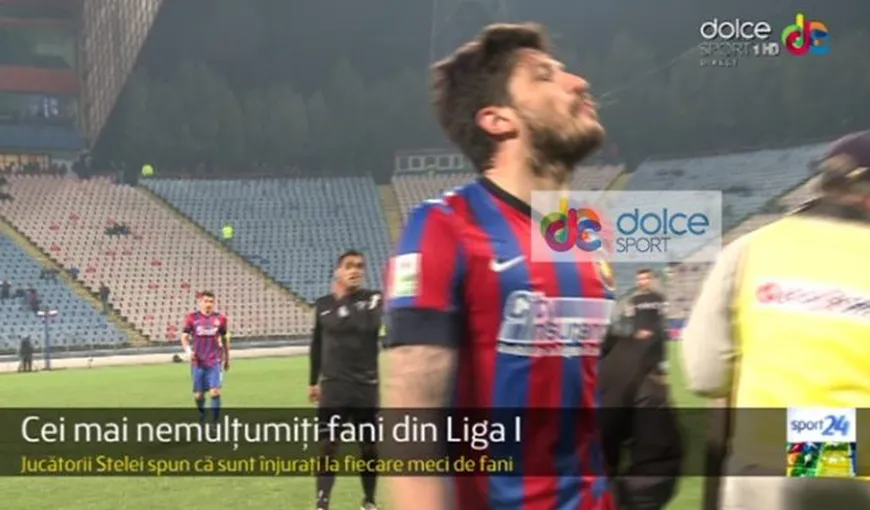 Cristi Tănase, gest golănesc pe terenul de fotbal. Căpitanul Stelei şi-a scuipat fanii VIDEO