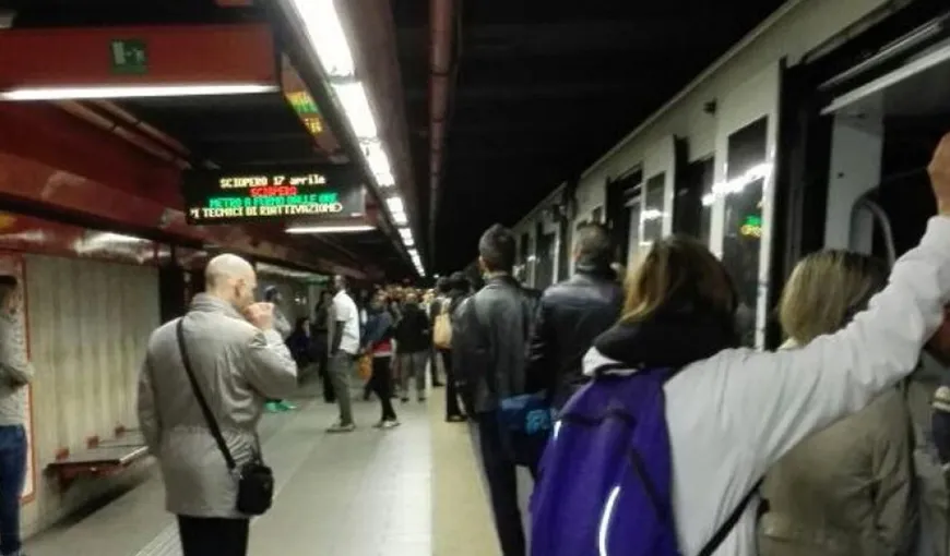 Italia: Grevă în transporturi. Metrourile s-au oprit între staţii. Sute de călători, blocaţi în vagoane VIDEO