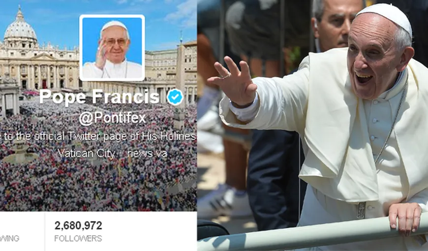 Papa Francisc are peste 20 de milioane de admiratori pe Twitter