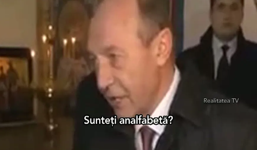 Traian Băsescu, REACŢIE NERVOASĂ la adresa unei jurnaliste: „Sunteţi analfabetă?” VIDEO