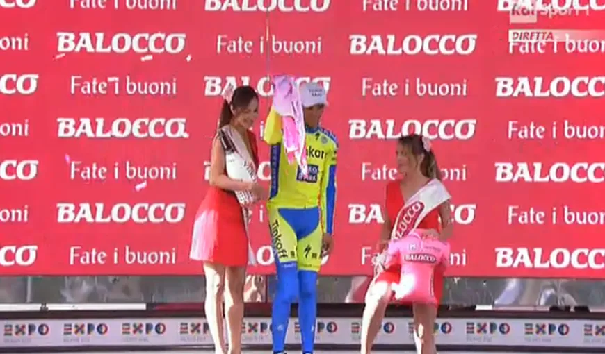 Momente dramatice în Turul Italiei. Alberto Contador nu a putut îmbrăca tricoul de lider VIDEO