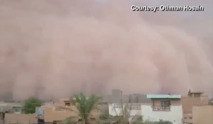 Furtună de nisip impresionantă în Irak. Ziua s-a transformat în noapte VIDEO