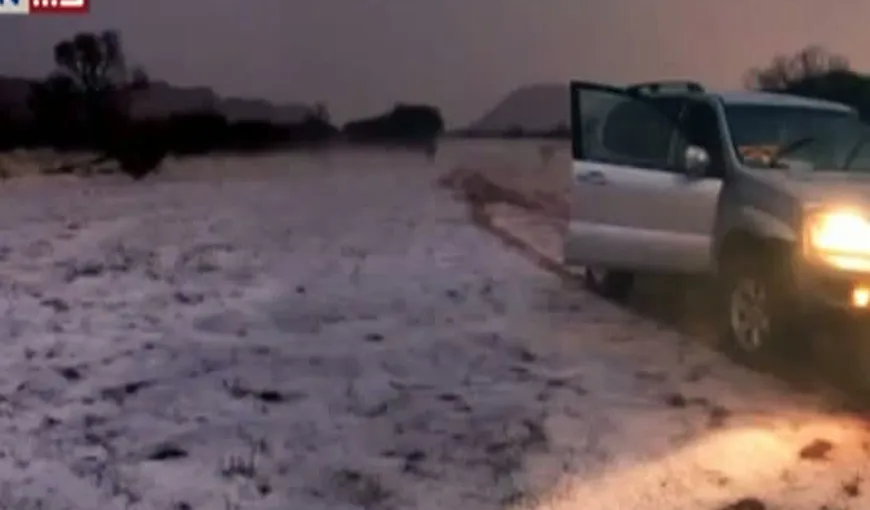 Fenomen meteo inedit: Gheaţă în deşert, în Australia VIDEO