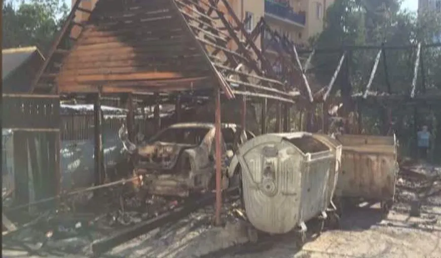 Incendiu PUTERNIC în Sighetul Marmaţiei. Maşina unui procuror a fost făcută scrum VIDEO