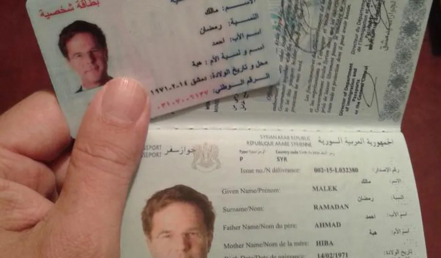 Un jurnalist a cumpărat un PAŞAPORT sirian contrafăcut cu fotografia PREMIERULUI olandez