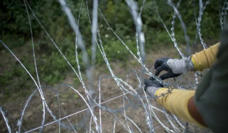 CRIZA IMIGRANŢILOR. Gard din sârmă ghimpată la graniţa cu România