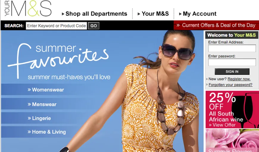 Site-ul Marks & Spencer, suspendat temporar după ce clienţii vedeau datele altor persoane