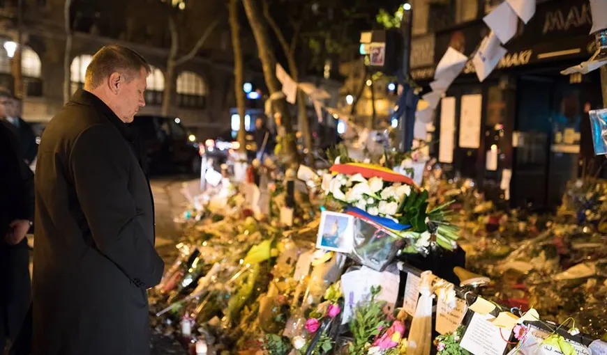 Iohannis, OMAGIU adus VICTIMELOR atacurilor teroriste din Paris: SENTIMENTUL care domină e cel de REVOLTĂ şi SPERANŢĂ