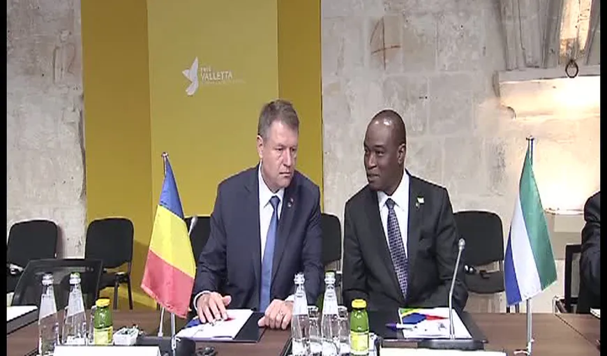 Klaus Iohannis, întâlnire cu lideri europeni şi africani la summitul din Malta. VIDEO