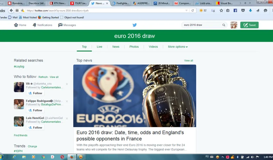 EURO 2016. UEFA a publicat componenţa urnelor valorice. Unde a fost plasată România