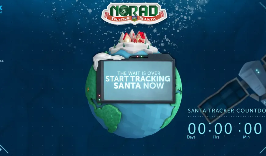 Traseul saniei lui Moş Crăciun, ilustrat digital de NORAD