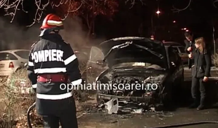 ATAC MAFIOT la Timişoara. O maşină a fost incendiată VIDEO