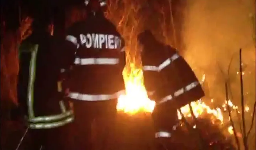 Incendiu violent în Argeş, zeci de case ameninţate de flăcări