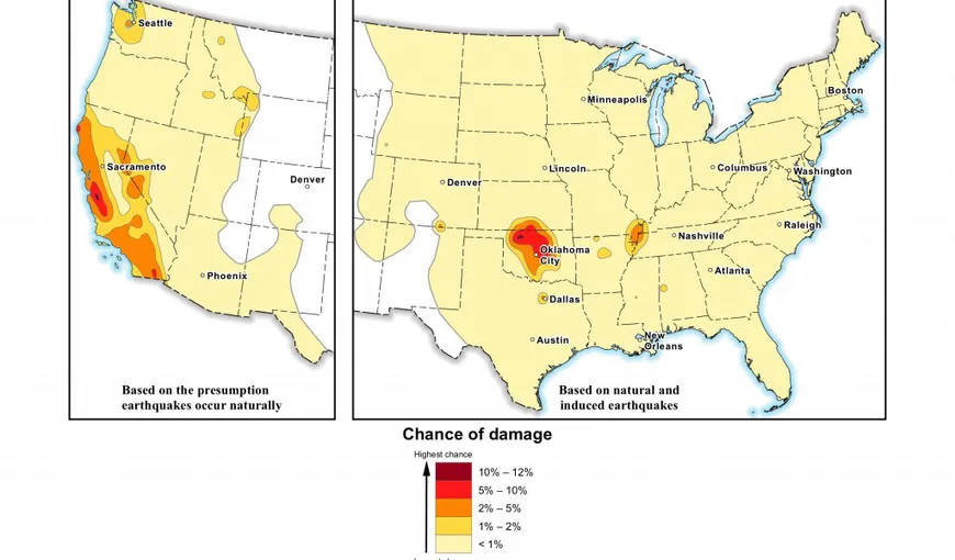 Centrul SUA, ameninţat de posibile cutremure provocate de oameni