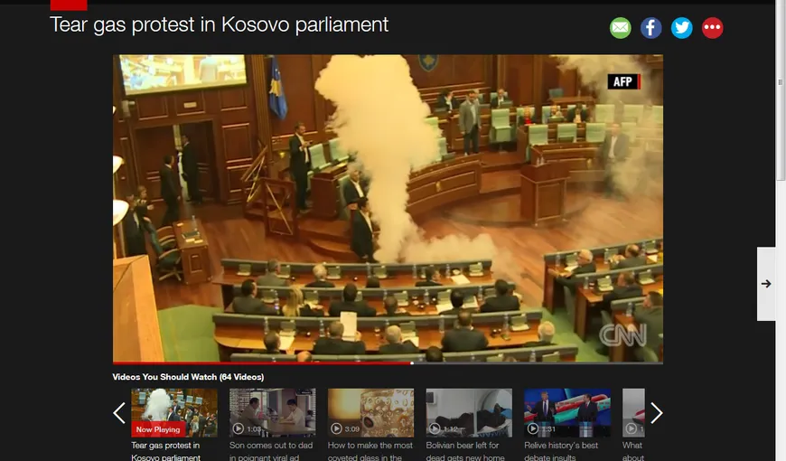 Kosovo: Opoziţia din Parlament a întrerupt şedinţa de cu GAZE LACRIMOGENE