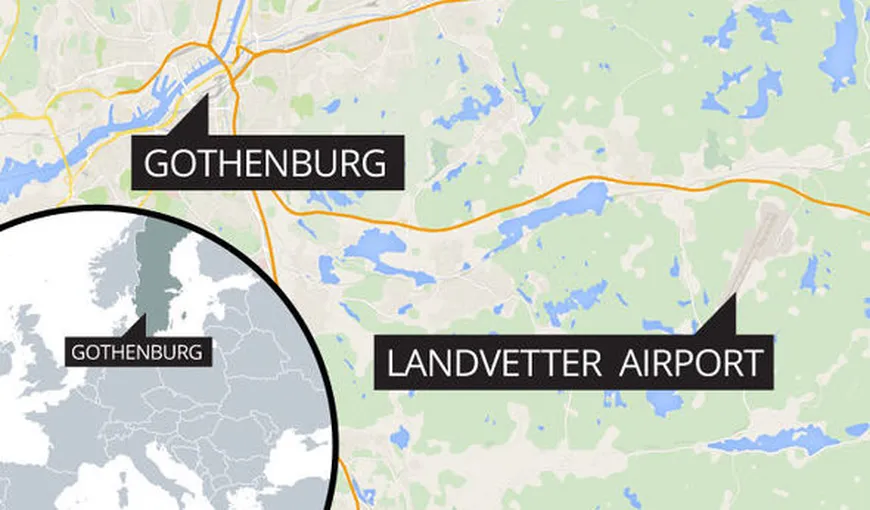O parte a aeroportului Landvetter, de lângă Goteborg, evacuată din cauza unei alerte cu bombă