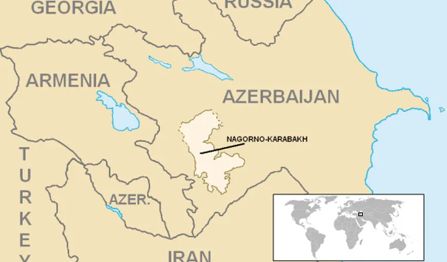 Lupte în Nagorno-Karabah: 18 militari azeri ucişi, un elicopter doborât de forţele armene