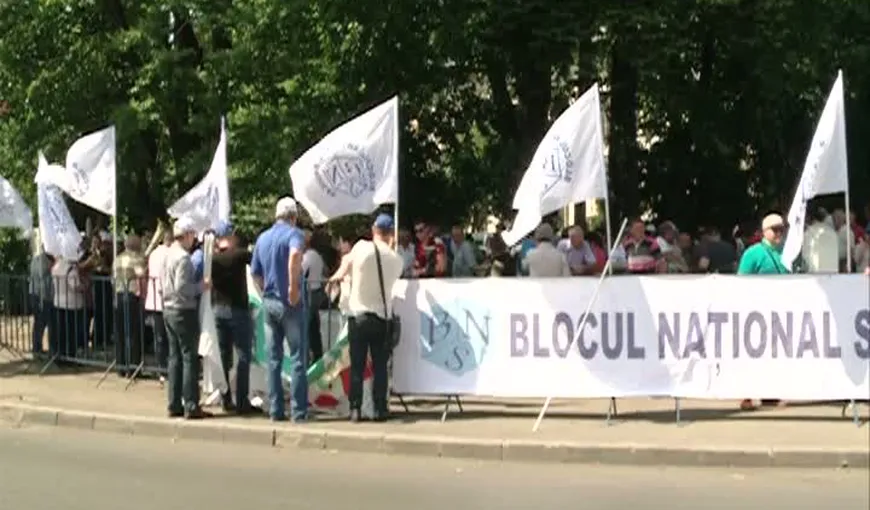 Sindicaliştii din Agricultură protestează la Palatul Cotroceni