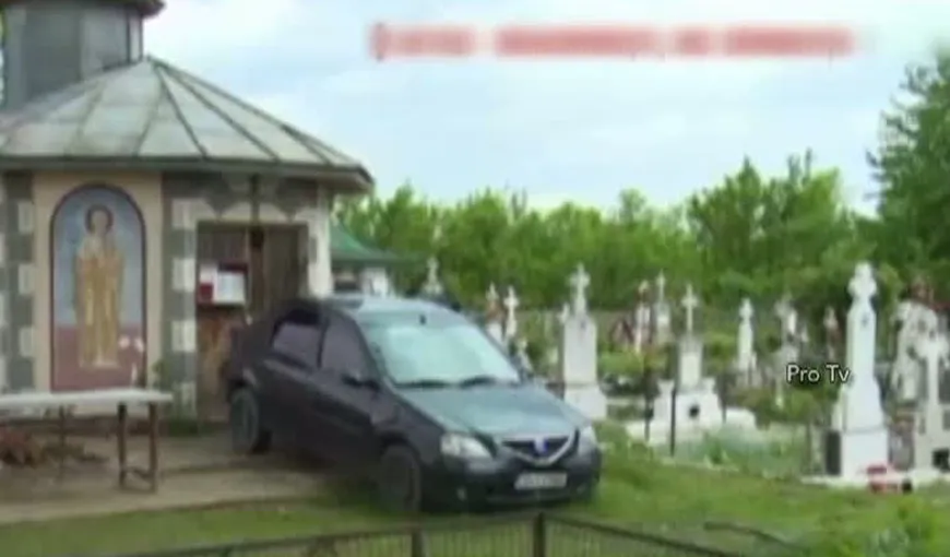 MISTER TOTAL. În mijlocul unui cimitir din Dâmboviţa, un Logan stă parcat la uşa unui cavou. Care este motivul VIDEO
