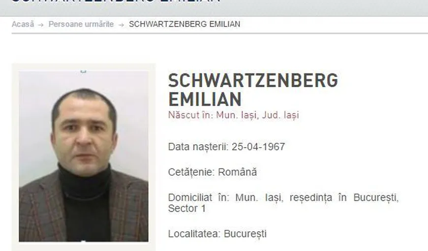 Elan Schwartzenberg, pe lista celor mai căutaţi români. A fost dat în urmărire prin Interpol