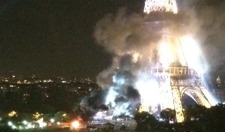 Panică în Franţa! Incendiu lângă Turnul Eiffel, la un camion cu artificii