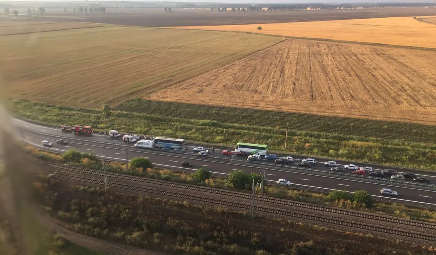 Accident în lanţ pe Autostrada Sorelui: şase autovehicule au fost implicate în carambol