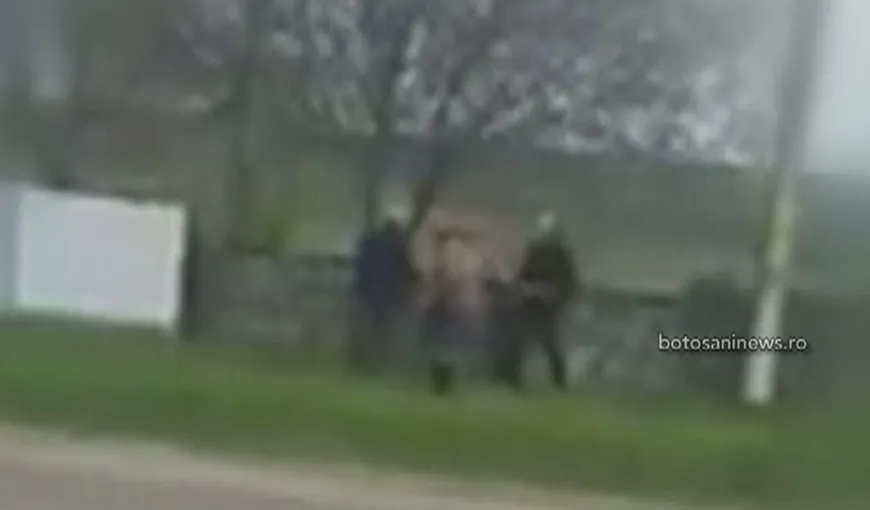 Trei bătrâni s-au bătut cu parul şi sapa în plină stradă VIDEO