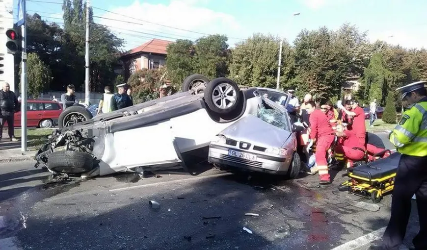 Accident HORROR în GALAŢI. Un şofer A MURIT în urma coliziunii dintre două maşini VIDEO