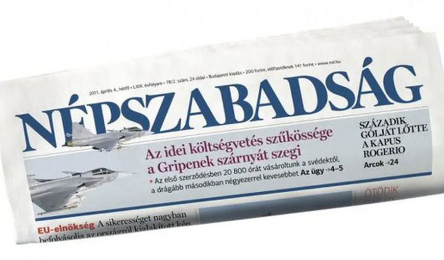 Cel mai mare ziar de opoziţie din Ungaria, suspendat. Jurnaliştii spun că e un „puci” guvernamental