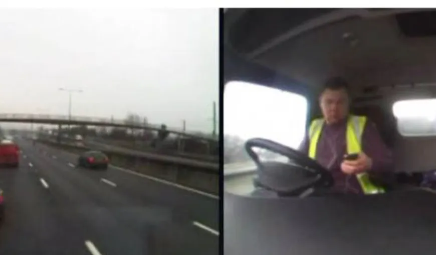 Accident TERIBIL făcut de un şofer român de TIR în Anglia. Scria un SMS când s-a întâmplat totul VIDEO